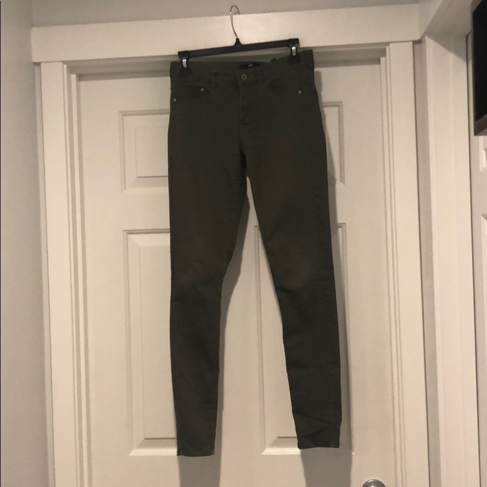 H&M Olive Green Slim Fit Pants